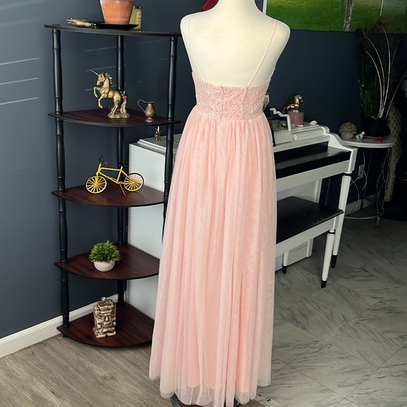 Coquette light pink long dress size S - Picture 4 of 8